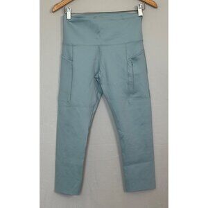 Nike Dri-Fit Go Womens High-Waisted Leggings M Blue With Pockets